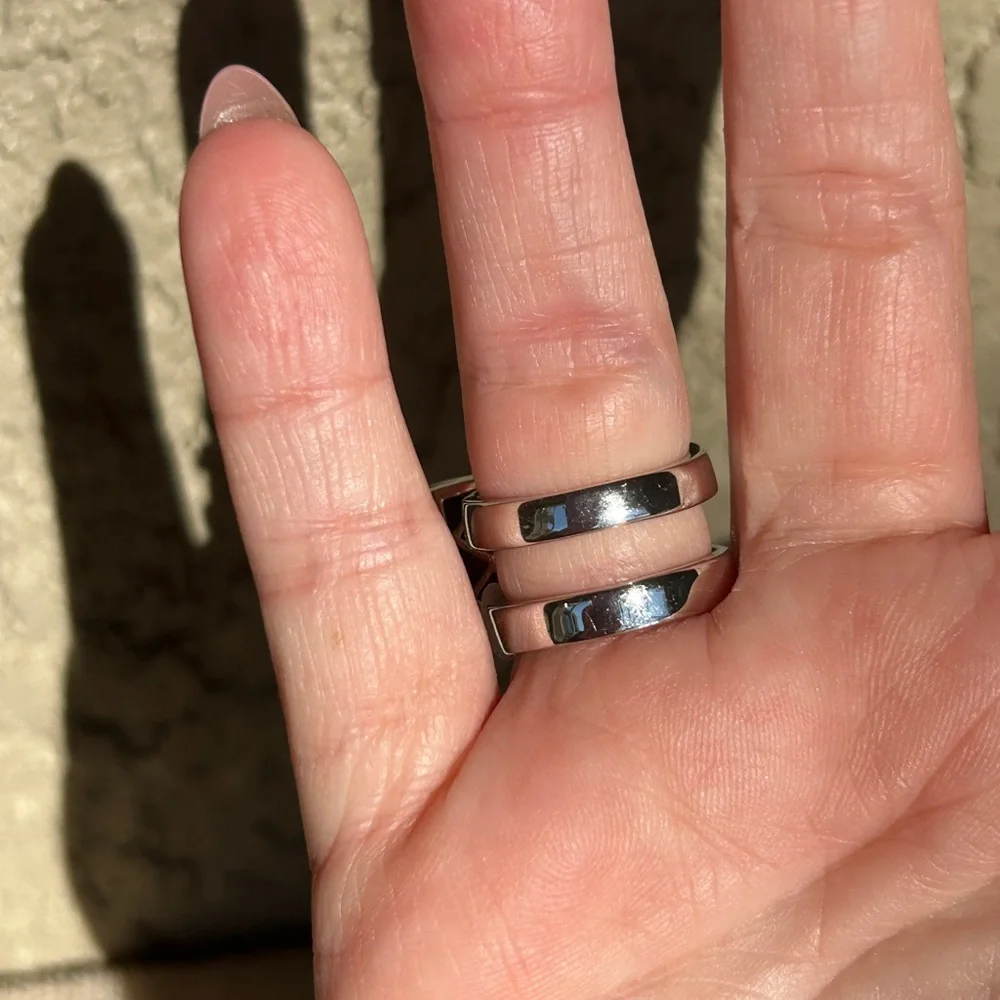 Camille Lucie Sapphire Double Band Mosaic Statement Ring